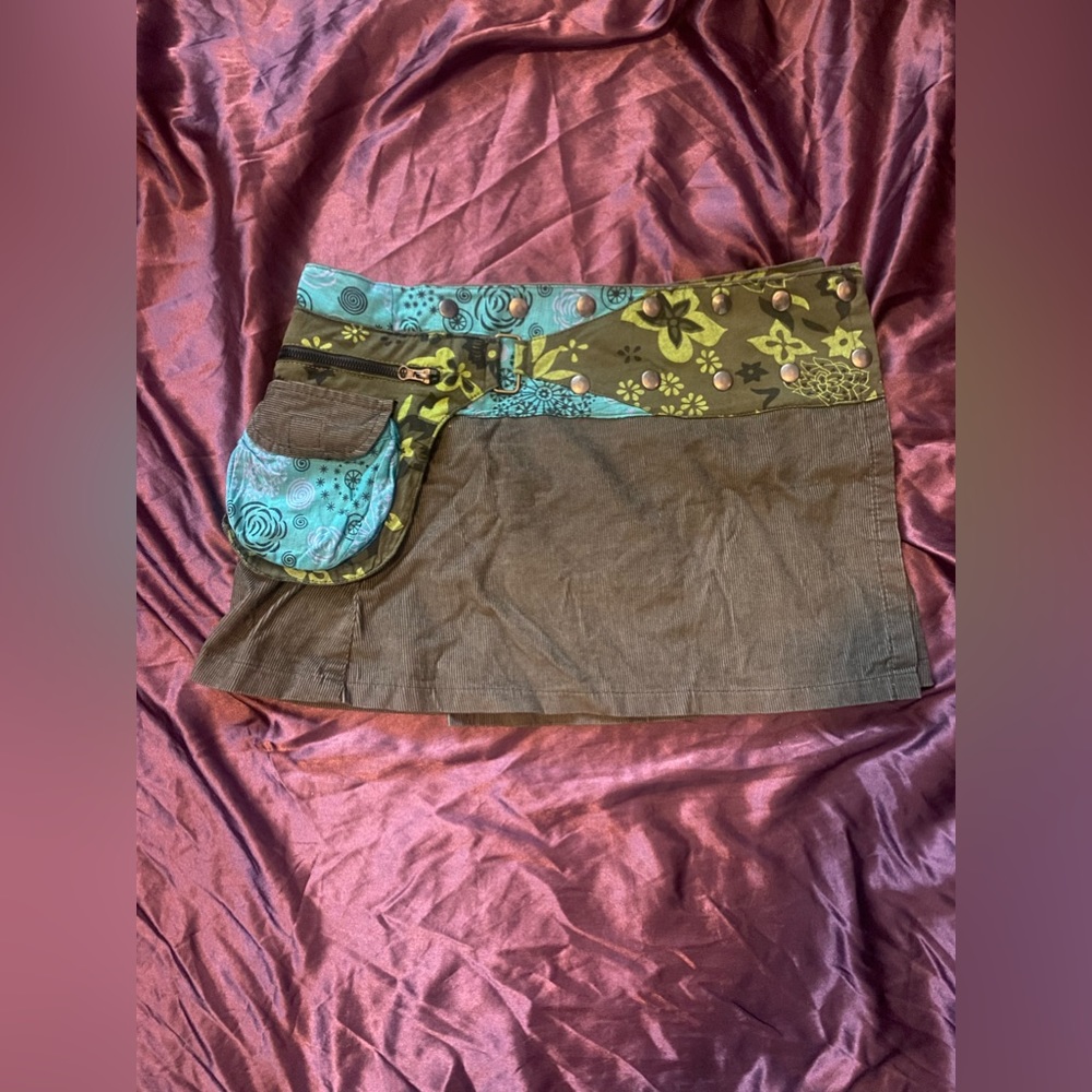 Corduroy mini skirt